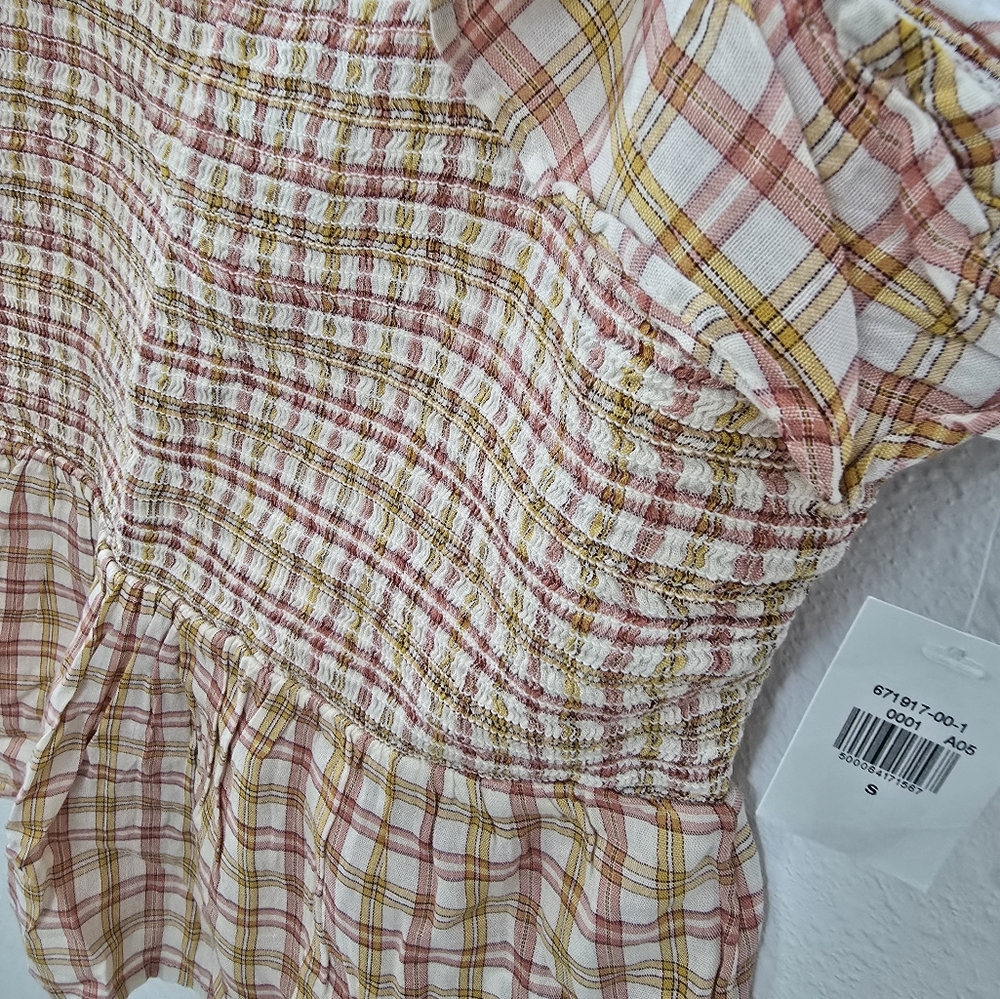 NWT Old Navy Plaid Brown Sleeveless Top Size Small - Picture 5 of 5
